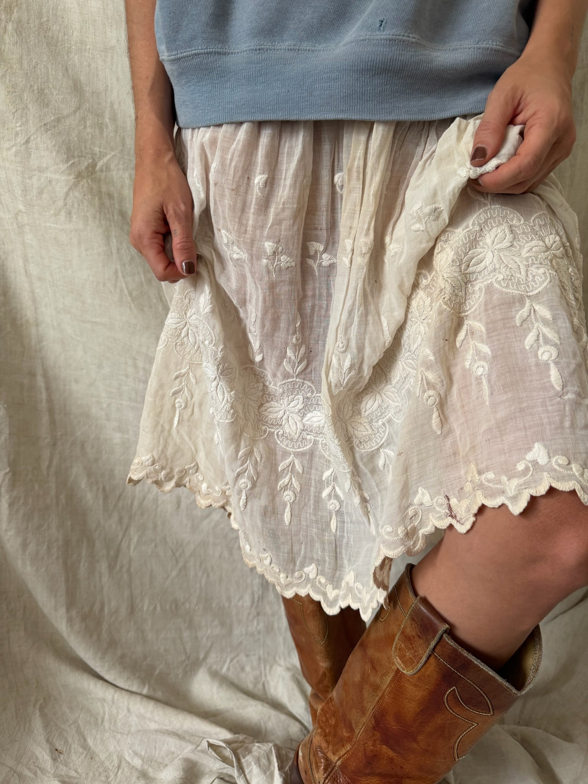 Antique Embroidered Skirt