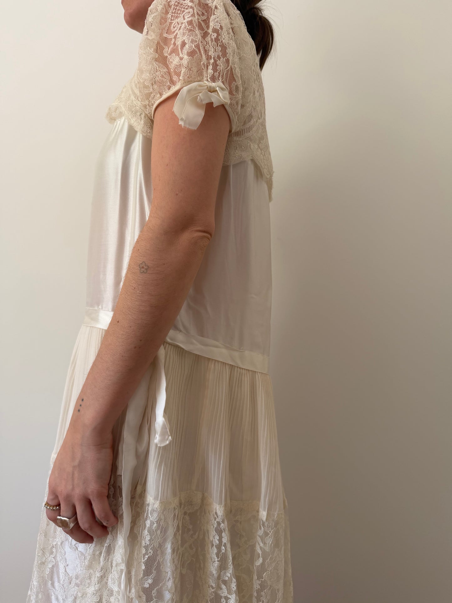 1930s Silk + Lace Wedding Dress