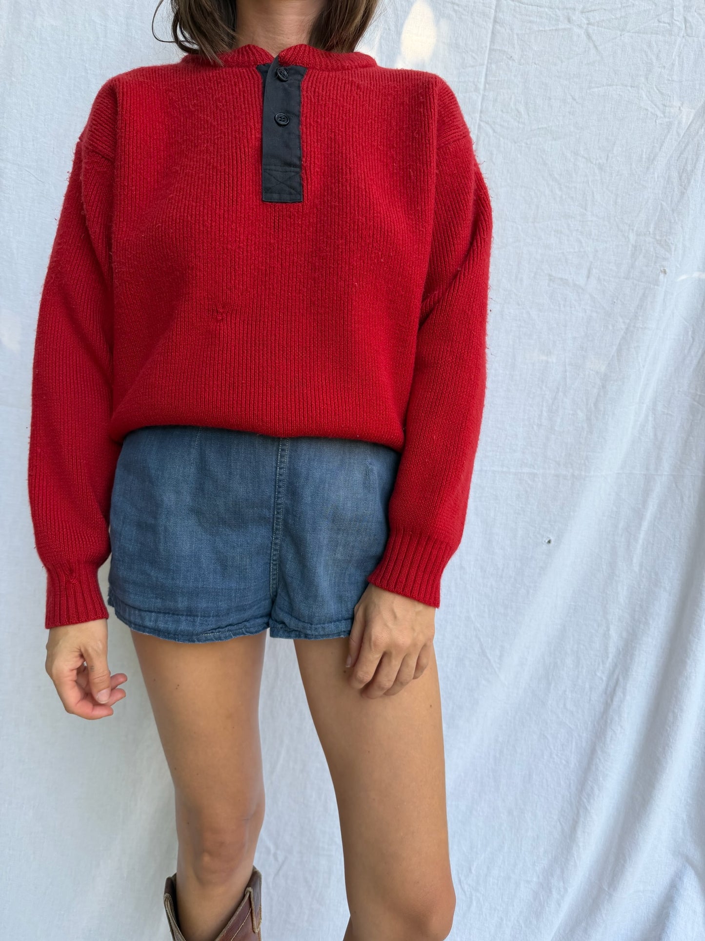 Cherry Red Wool Sweater