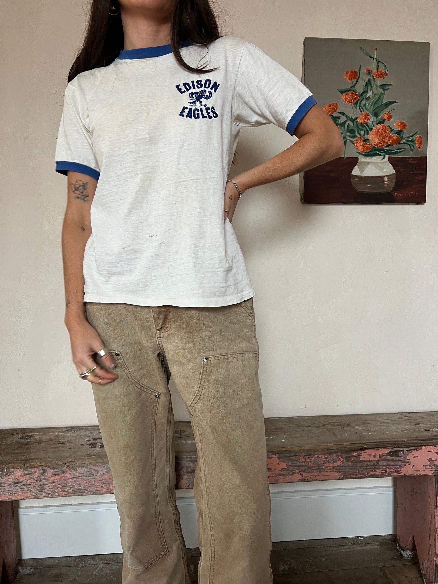 Edison Eagles Vintage Ringer Tee