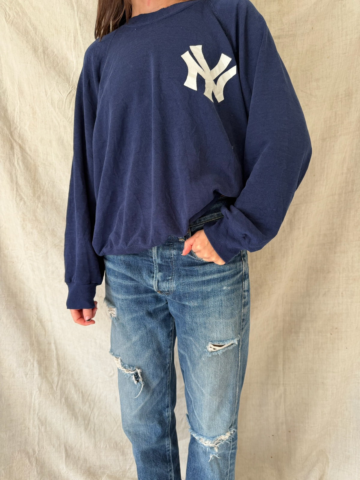 Super Thin Yankees Crewneck Sweater