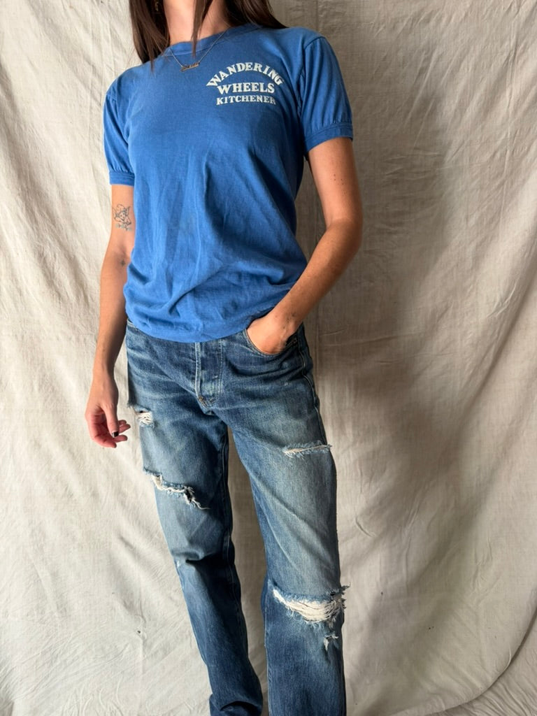 Wandering Wheels Blue Tee