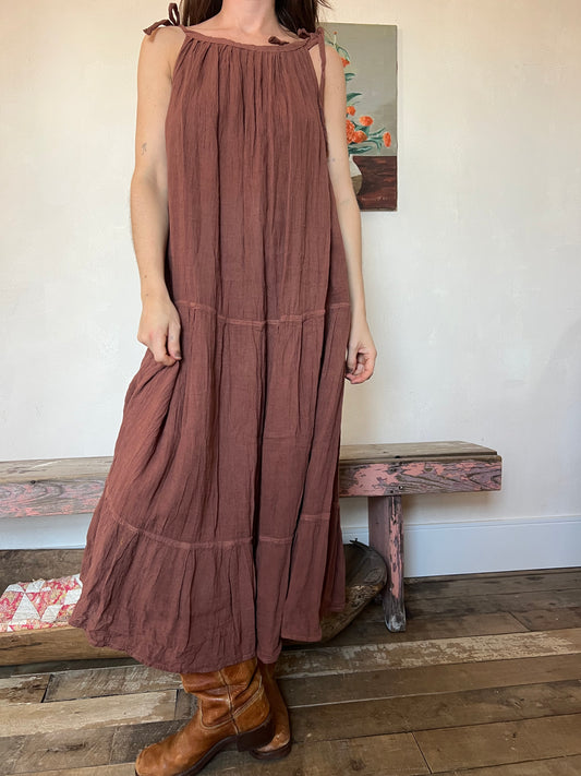 Oaxacan Tank Dress in Rust