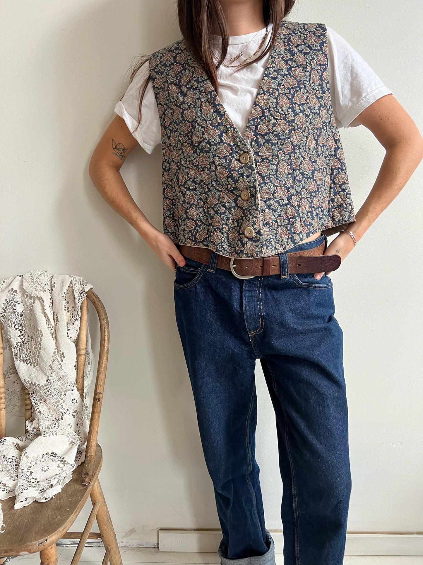 Quilted Paisley Vest