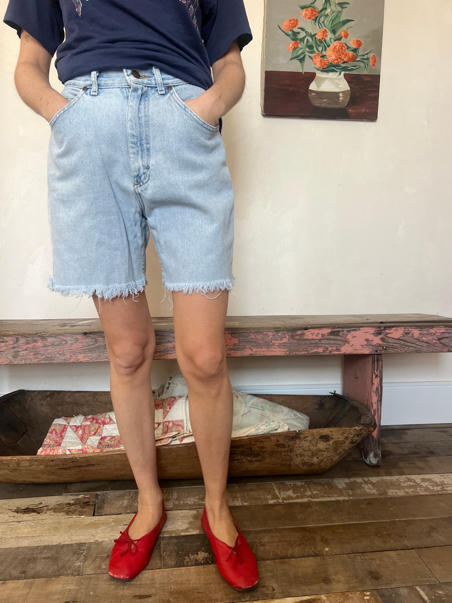 Lightwash Lee Riders Cutoffs