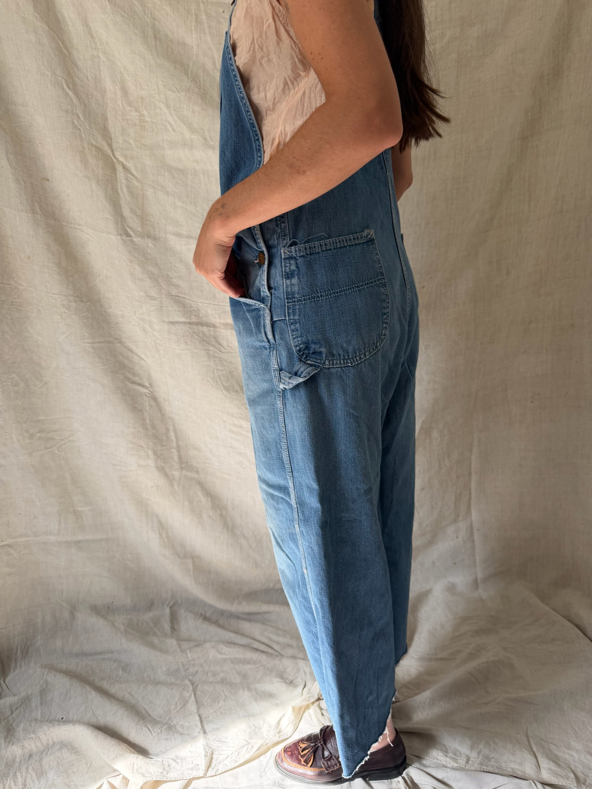 Lee Raw Hem Denim Overalls