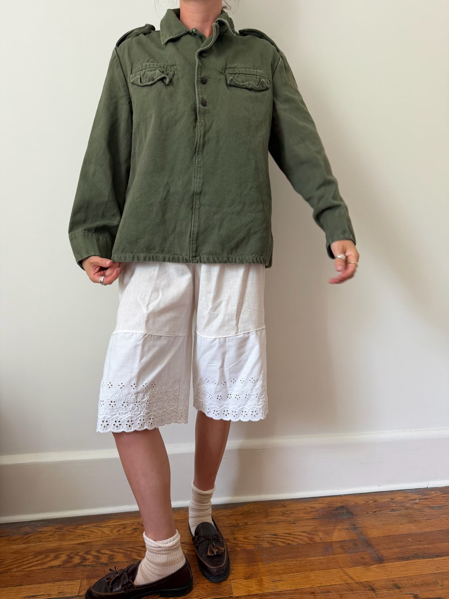 Pullover Green Military Shacket