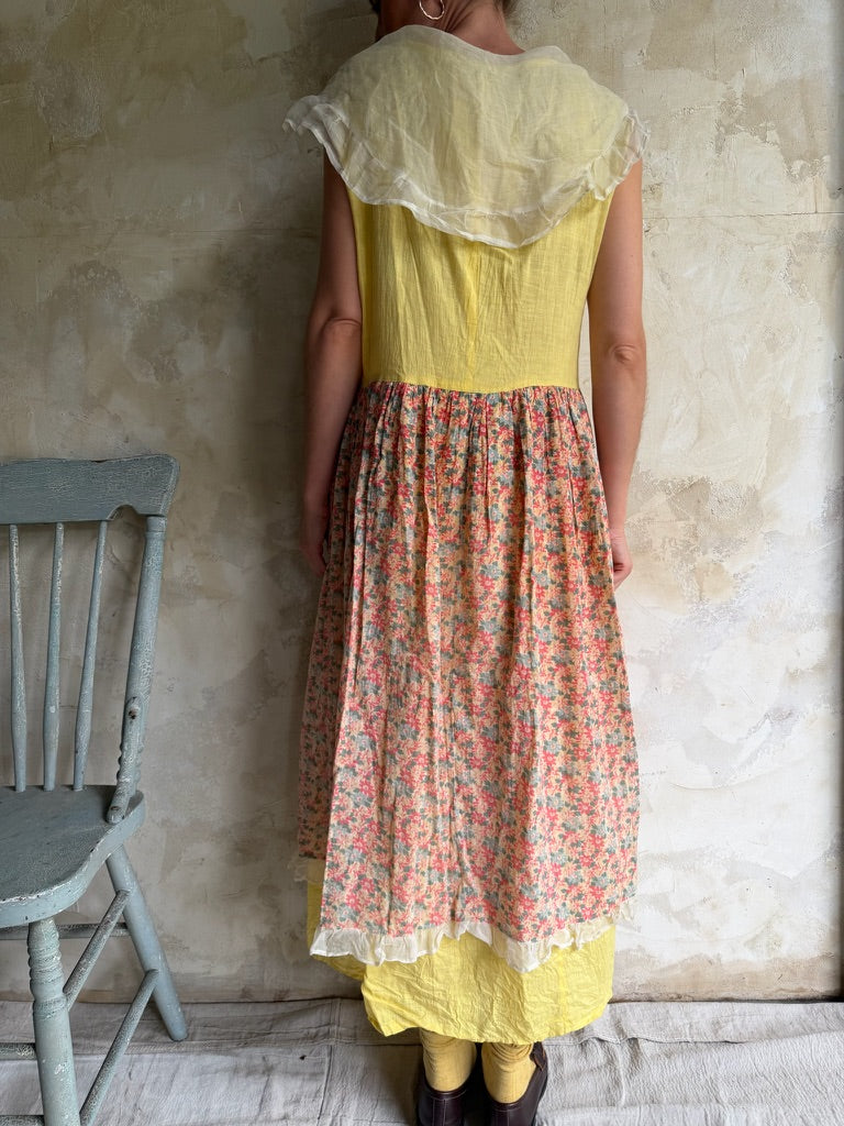 Antique Yellow Floral Dress