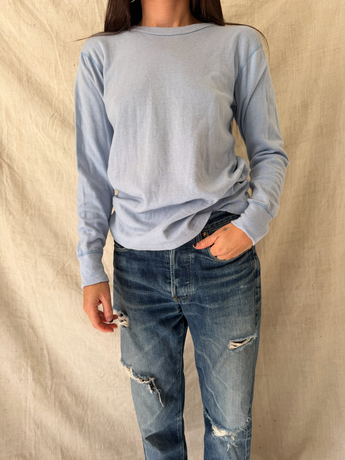 Baby Blue Duofold Henley