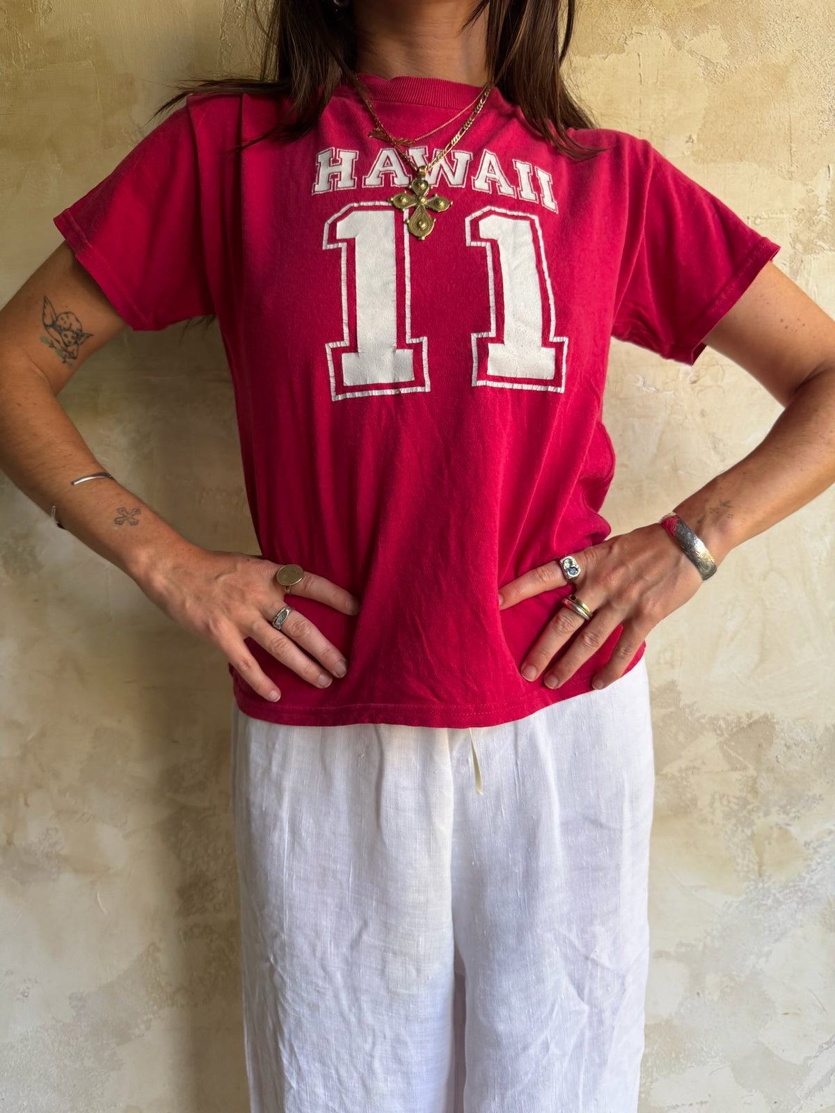 Red Hawaii Baby Tee