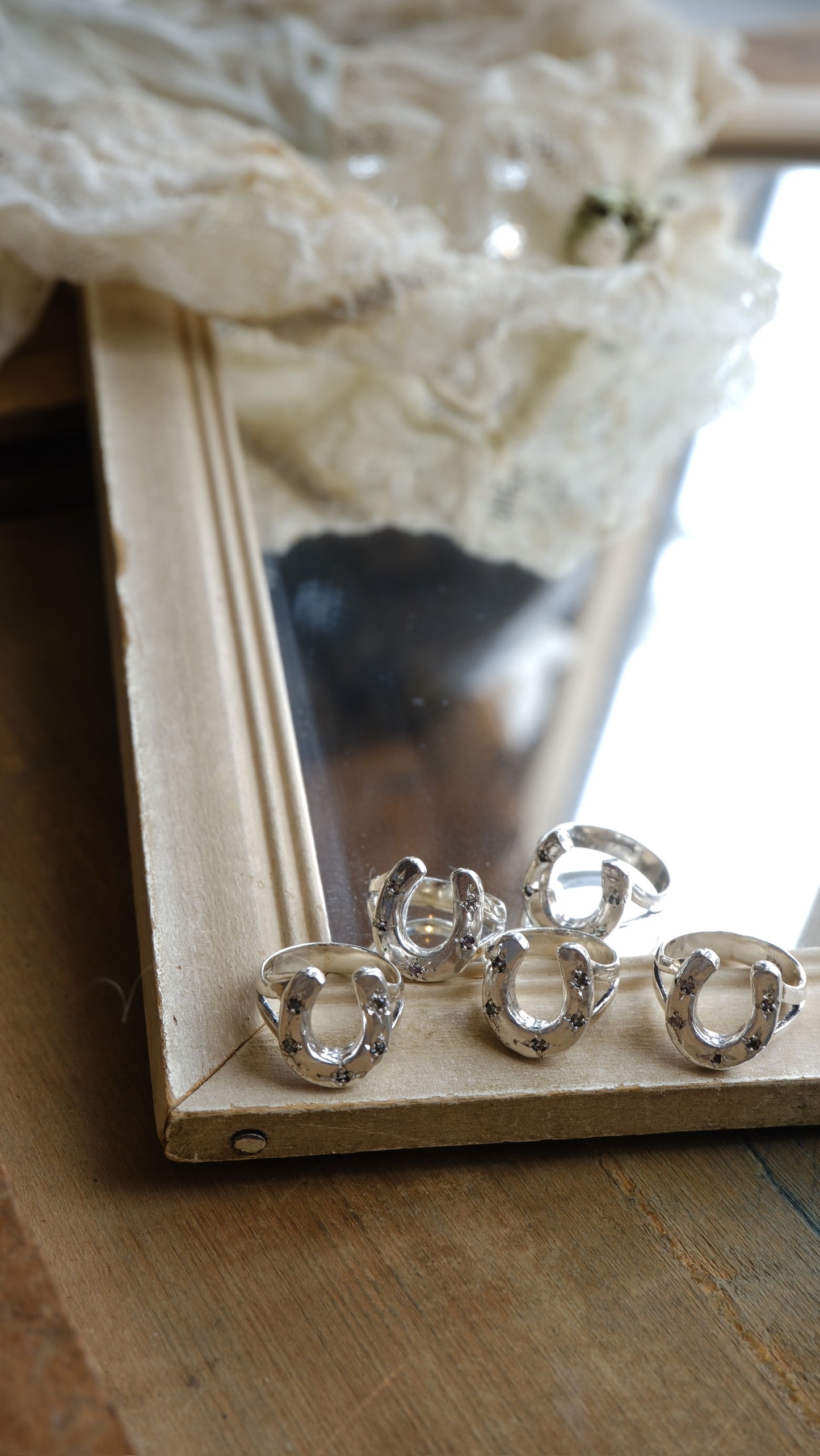 Lucky Horseshoe Ring with Pink Sapphire by Rosalind Studio