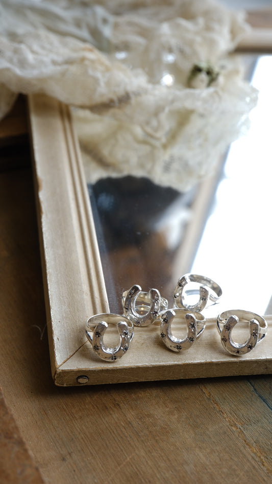 Lucky Horseshoe Ring with Pink Sapphire by Rosalind Studio