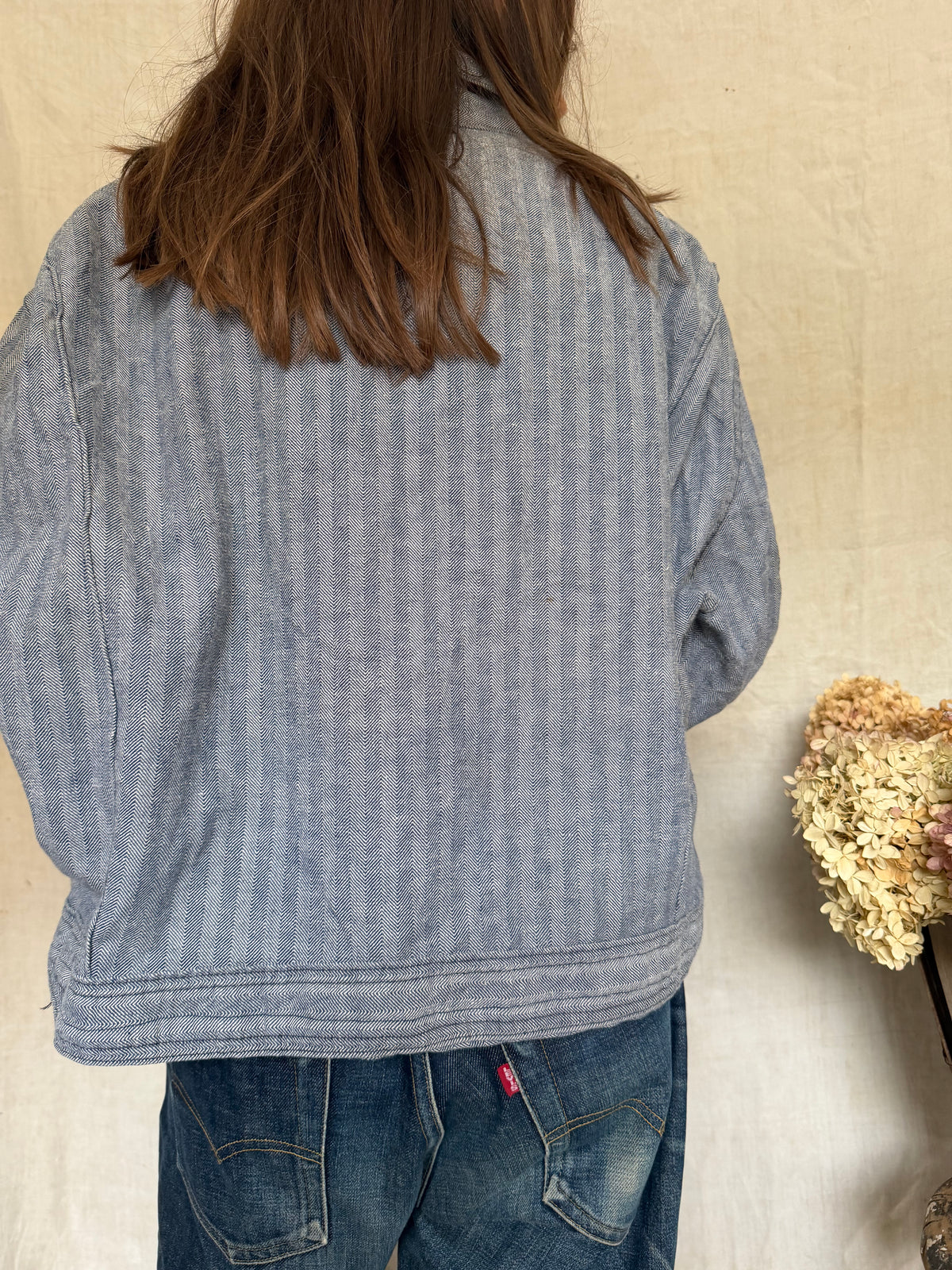 Twill Cropped Coveralls Jacket