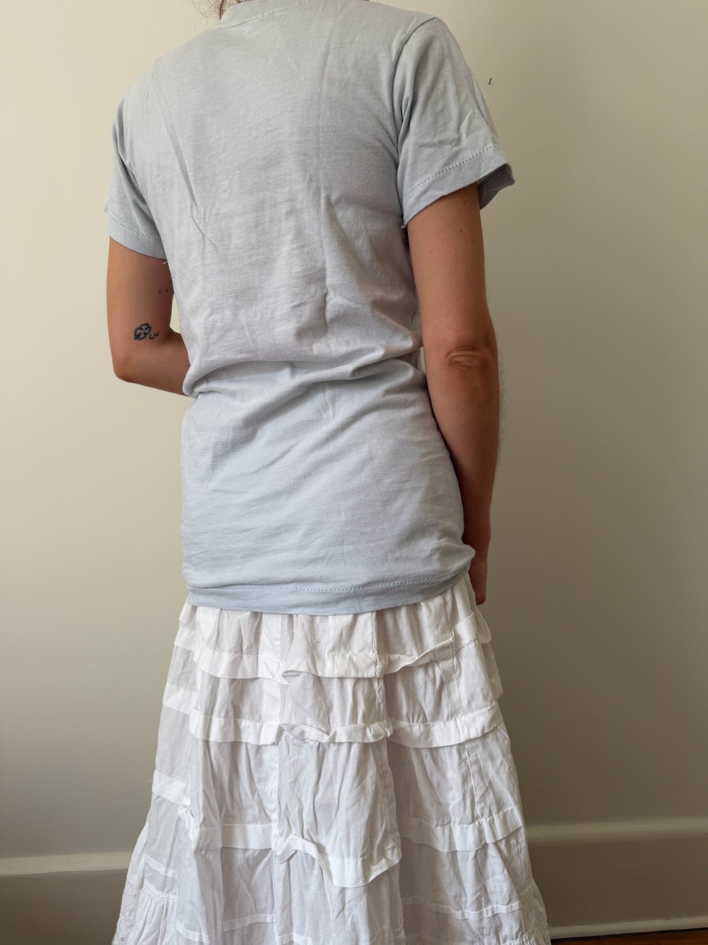Pale Blue Grey Blank Pocket Tee