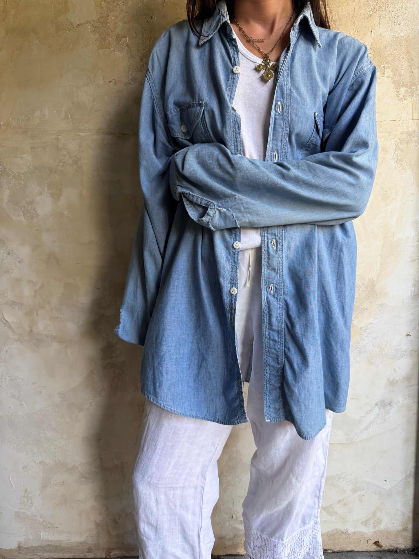 Super Thin Denim Button Up