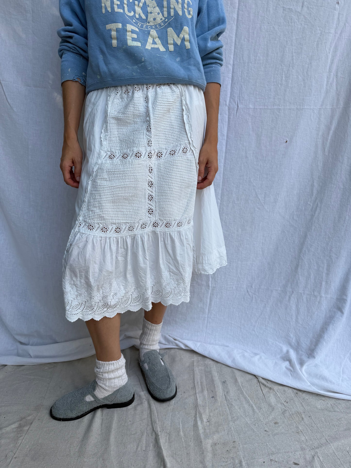 Reworked Antique Christening Gown Skirt 02