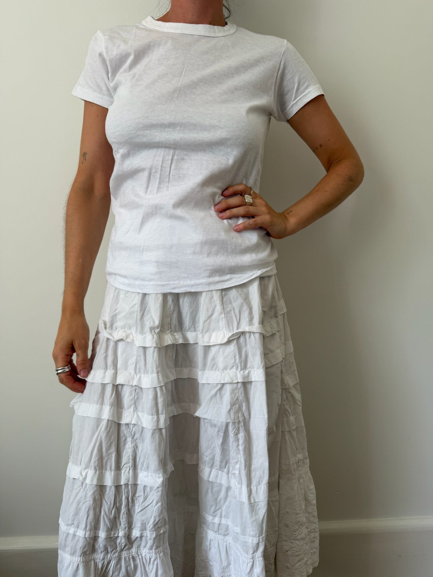 Vintage White Cotton Hanes Tee