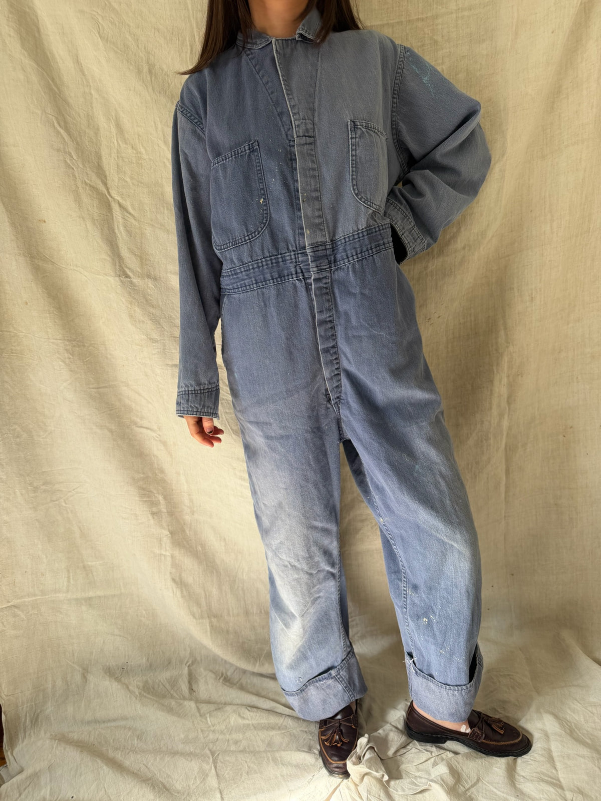 Faded Denim Painters Coveralls