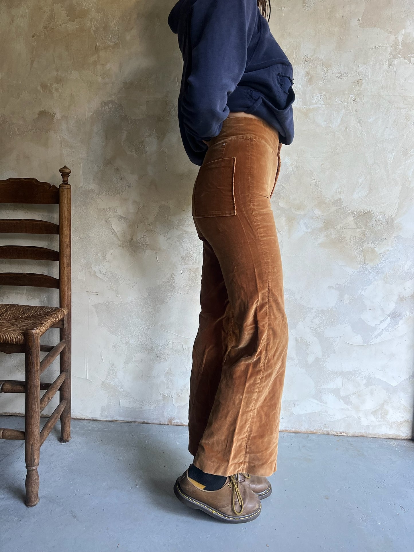 Copper Velour 70s Flares