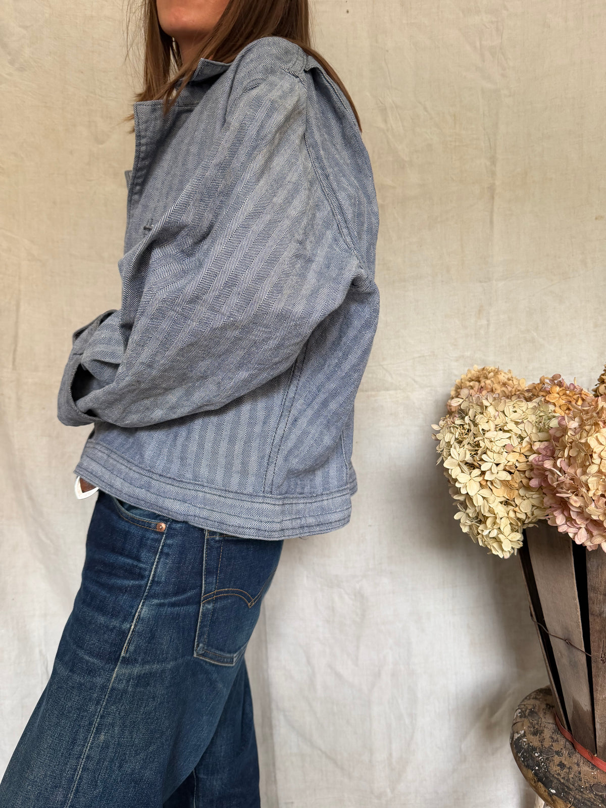 Twill Cropped Coveralls Jacket