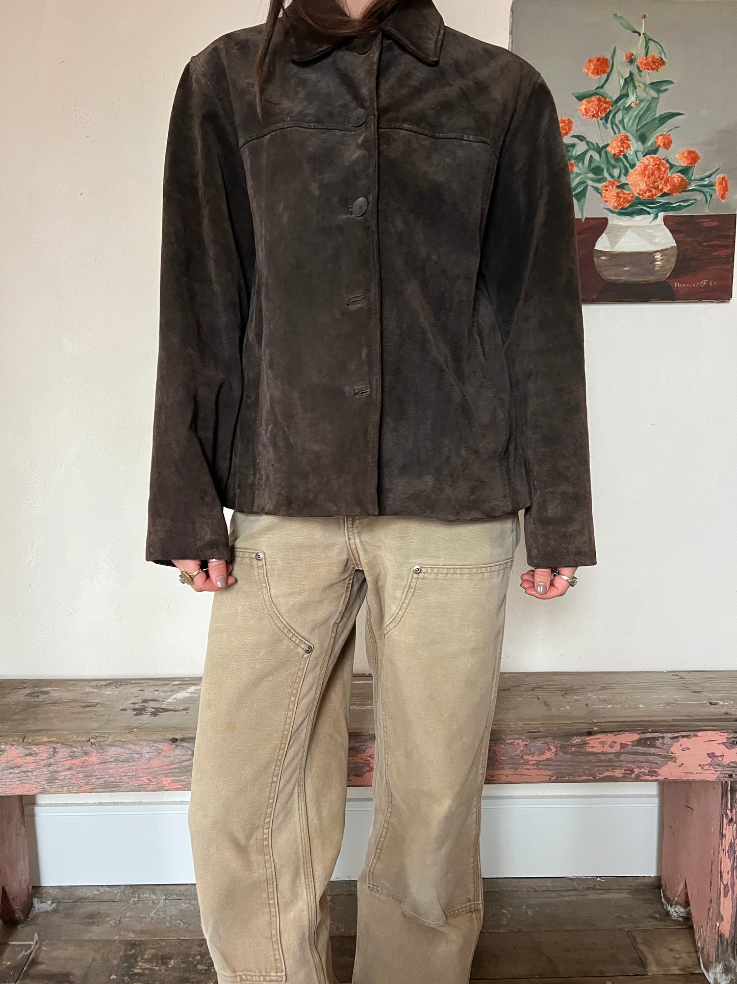 Chocolate Brown Light Suede Jacket