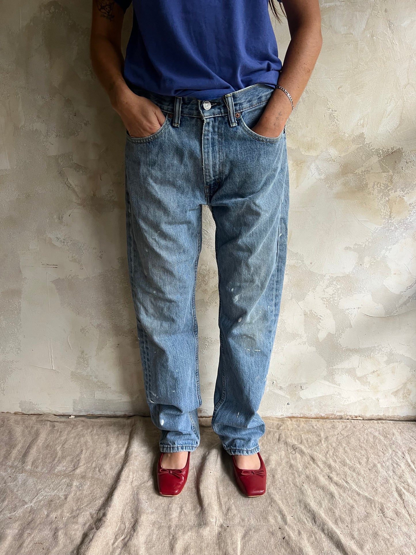 White Paint Splattered Levi’s