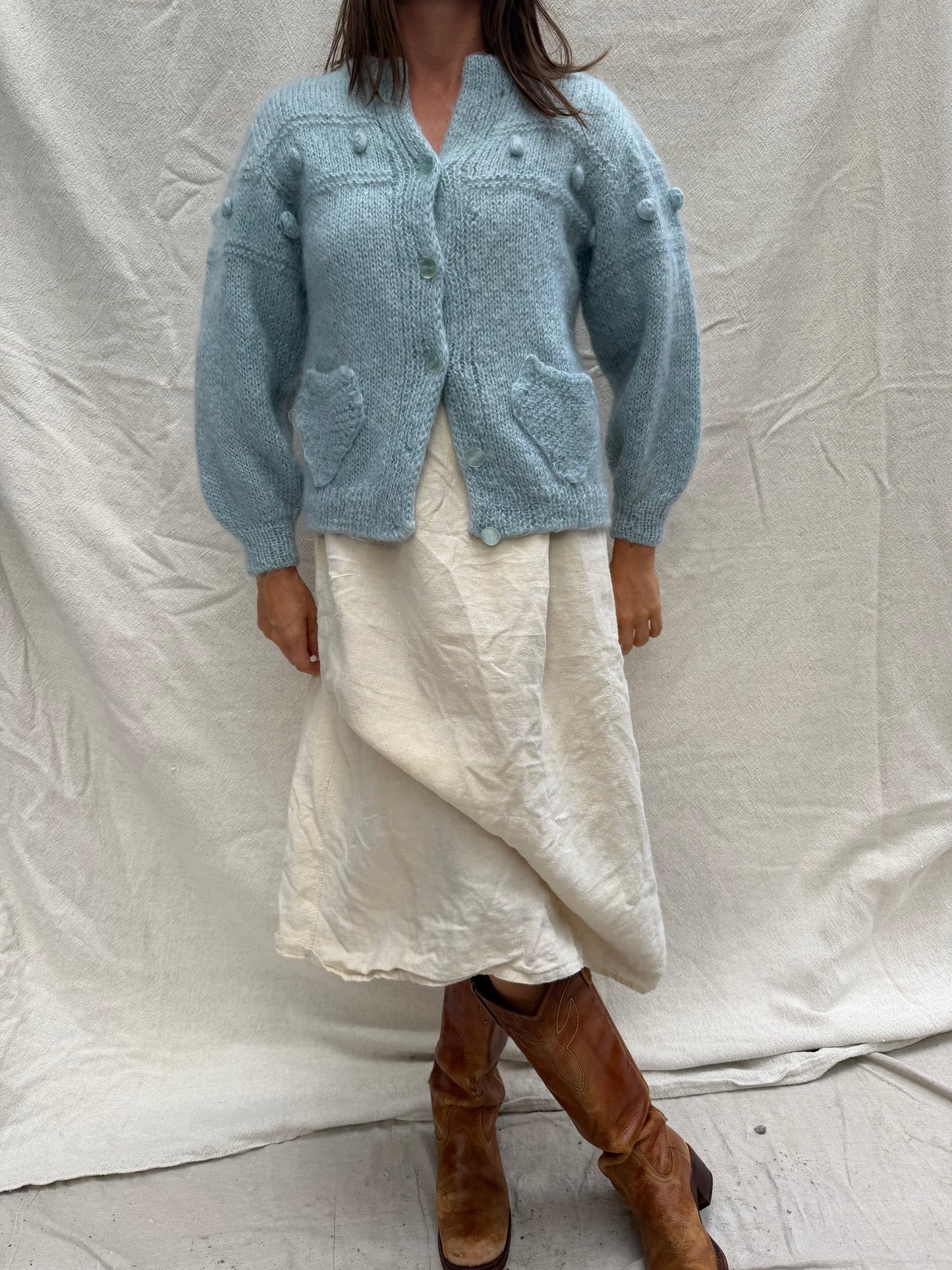 Baby Blue Mohair Cardigan