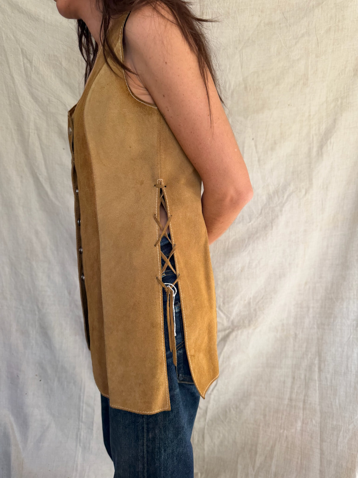 Suede Panelled Vest