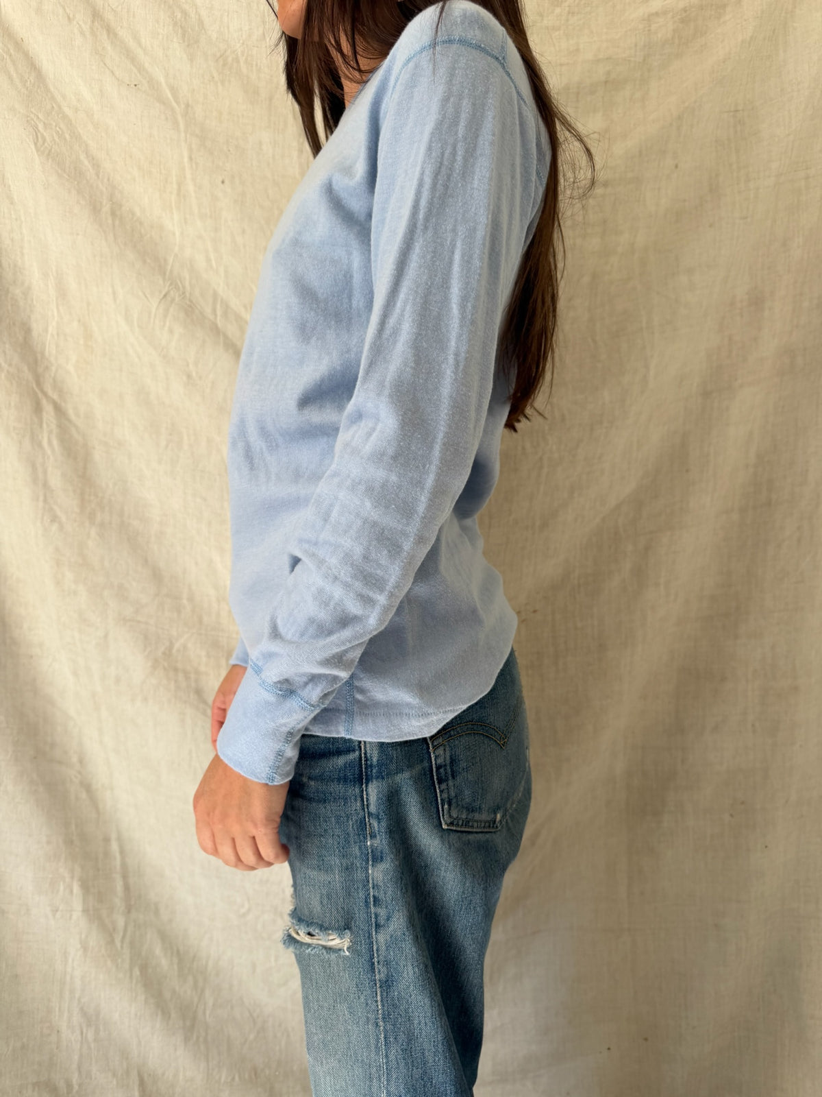 Baby Blue Duofold Henley