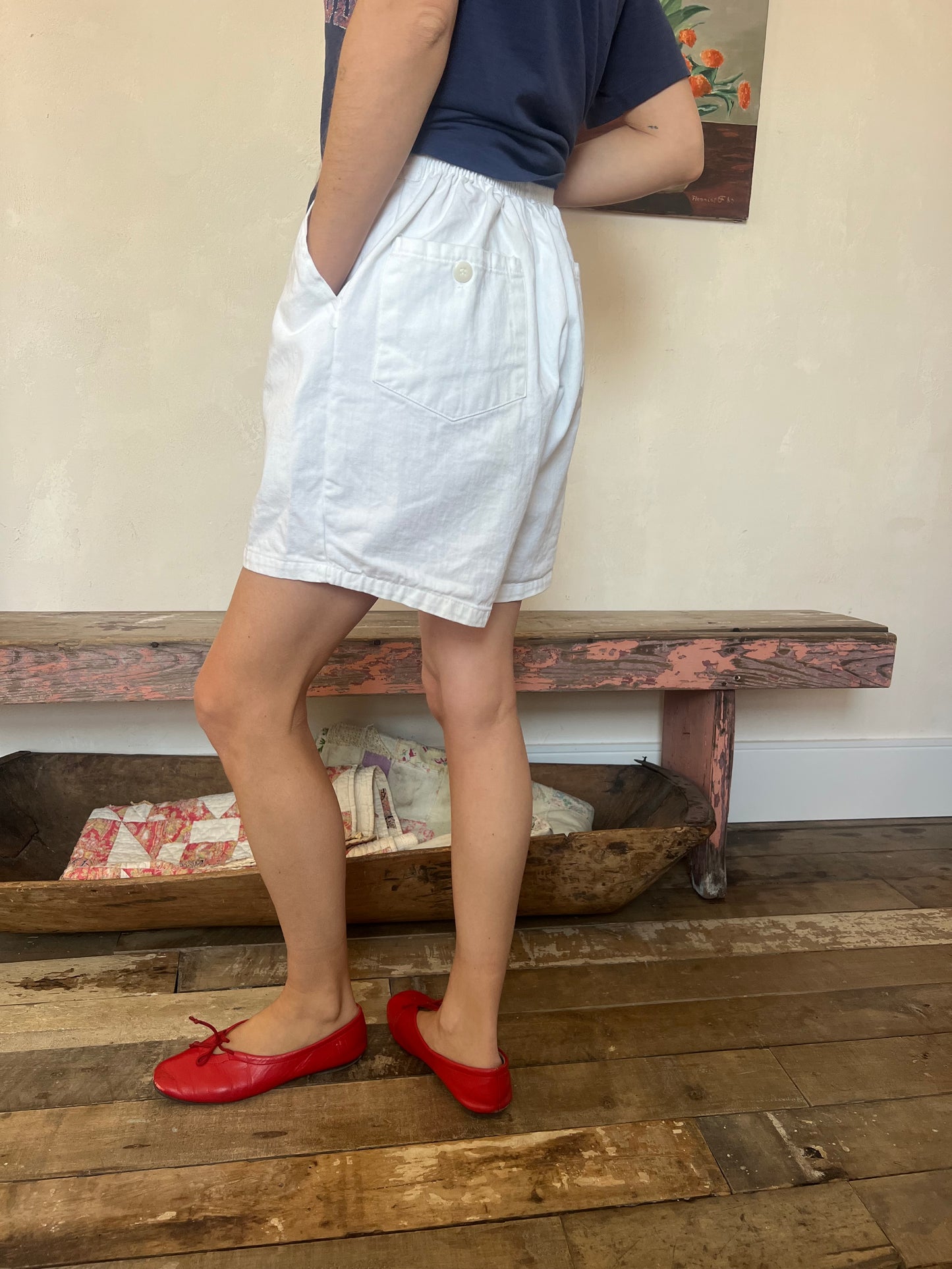 White Cotton Short