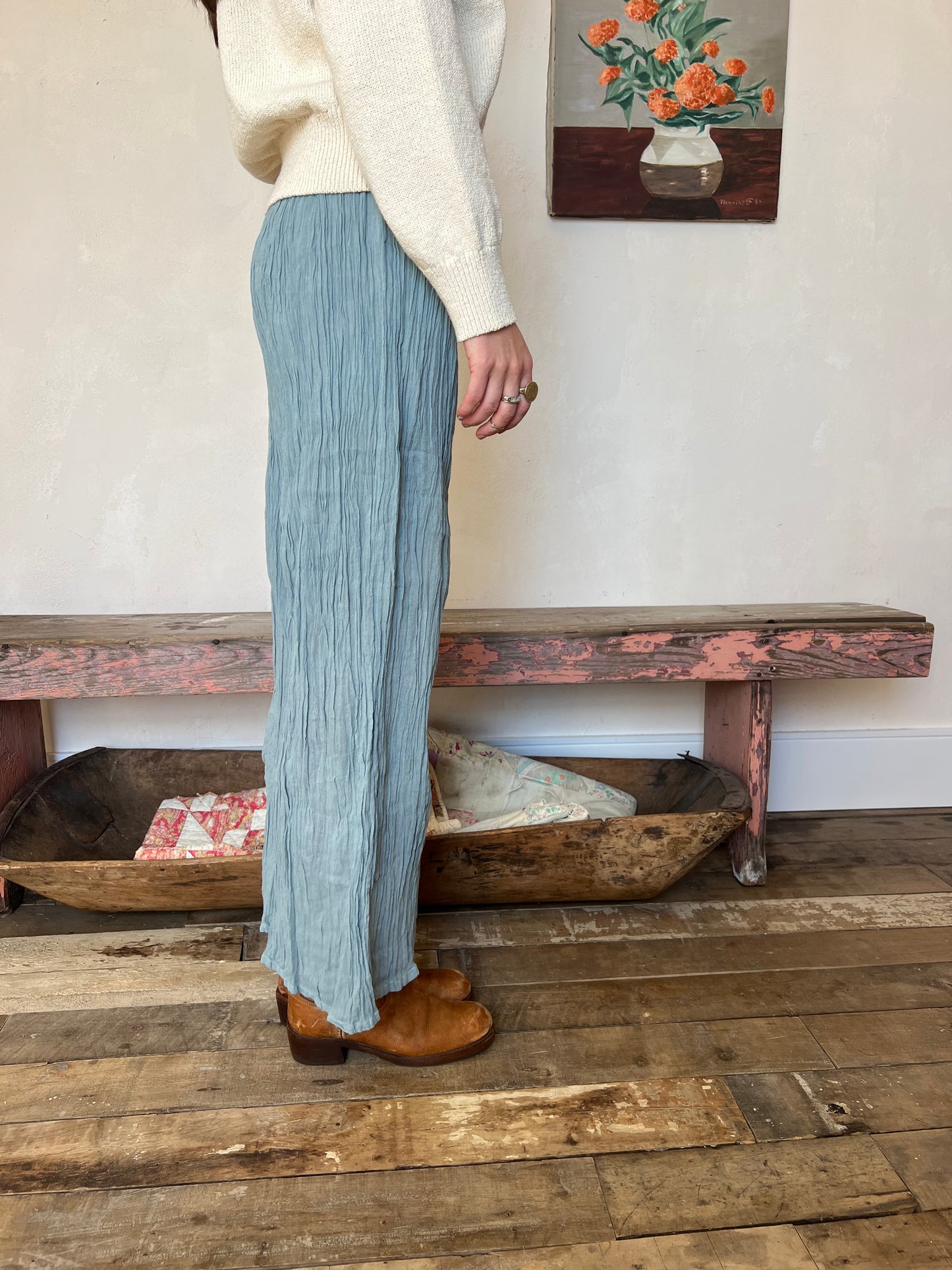 Oaxacan Light Blue Cotton Pant