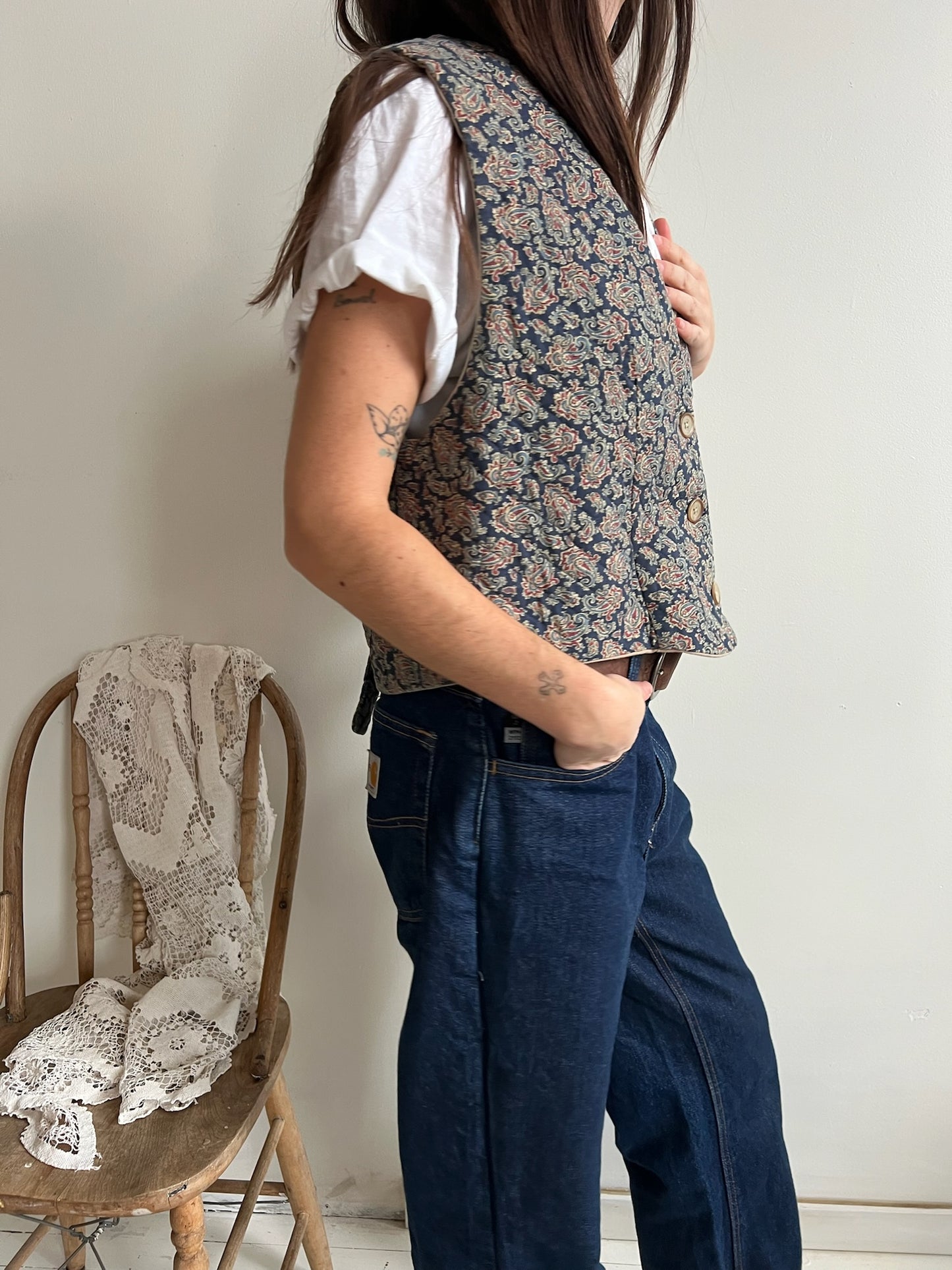 Quilted Paisley Vest