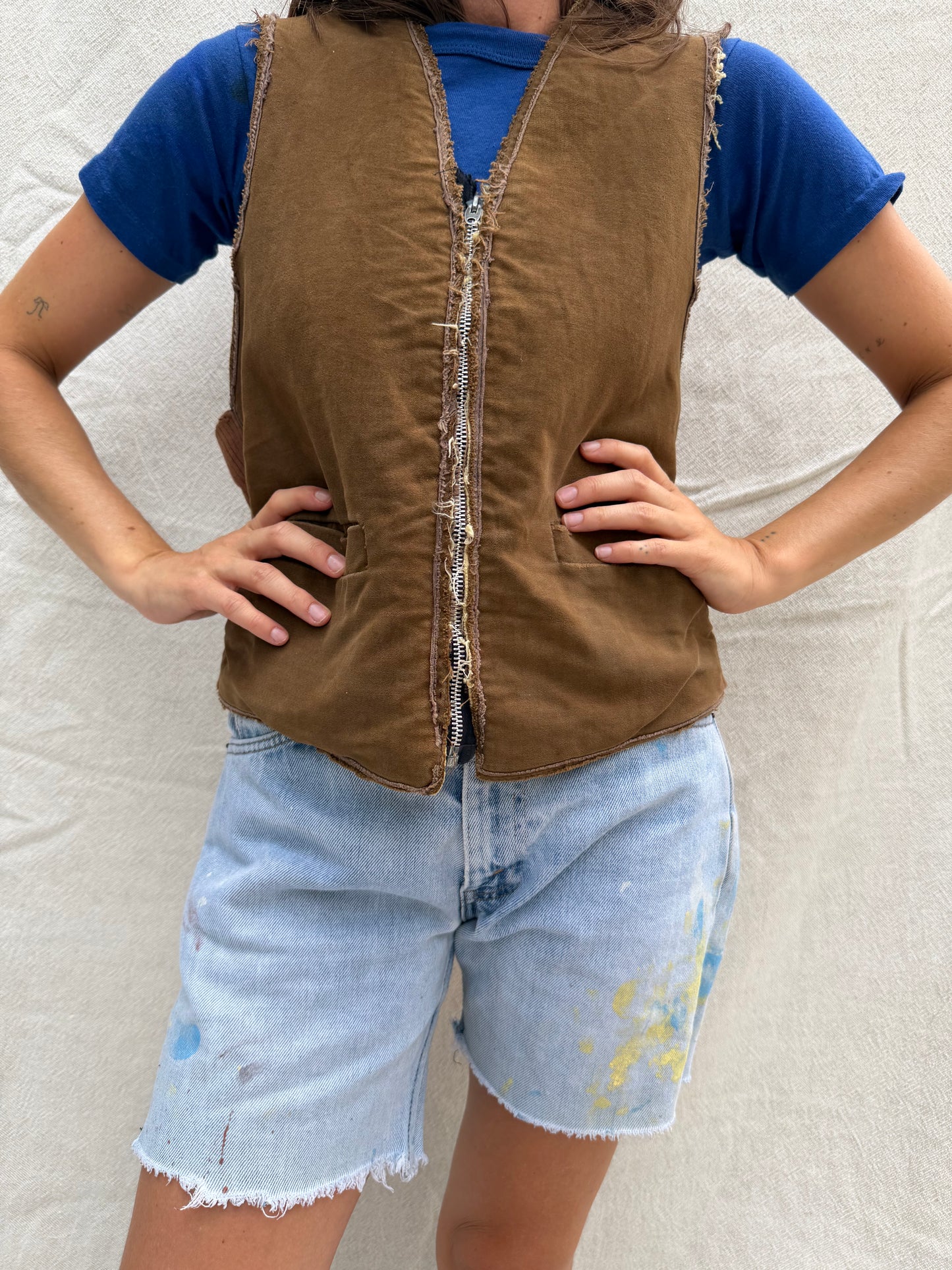 Distressed Brown Vest