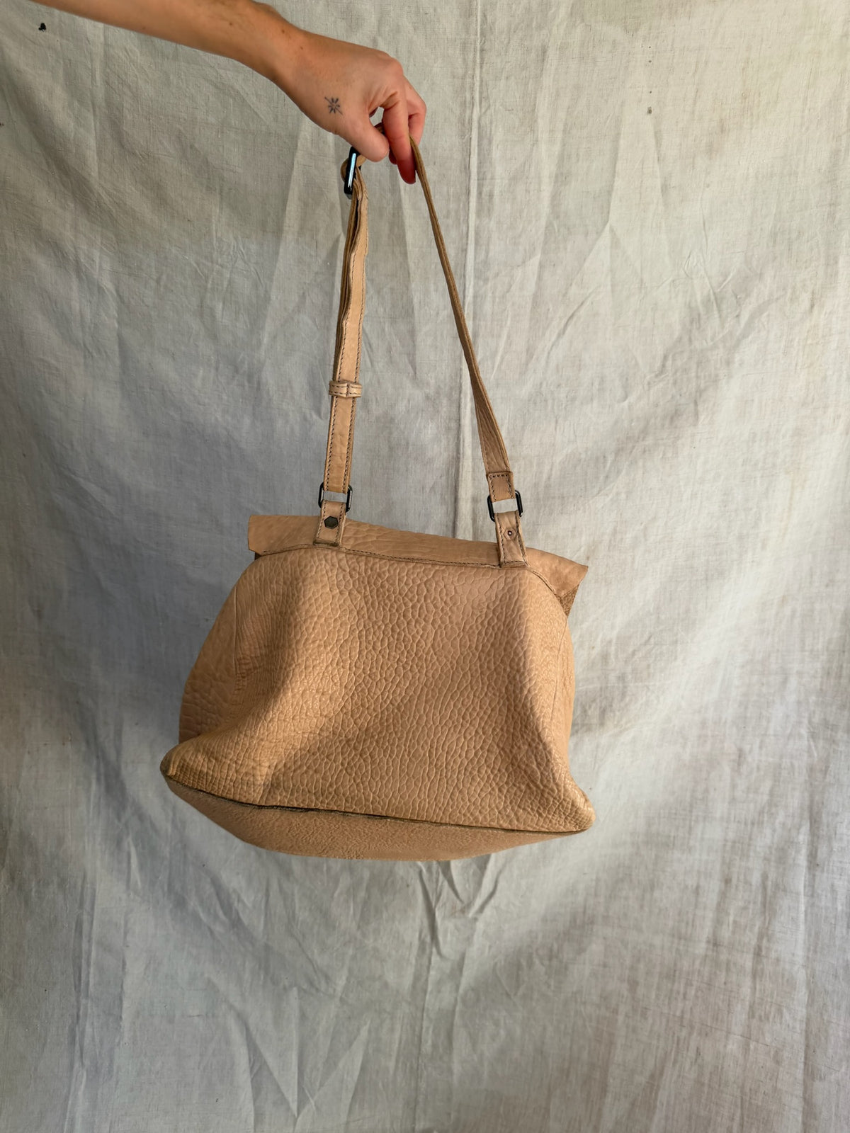 Bone Coloured Super Soft Leather Bag