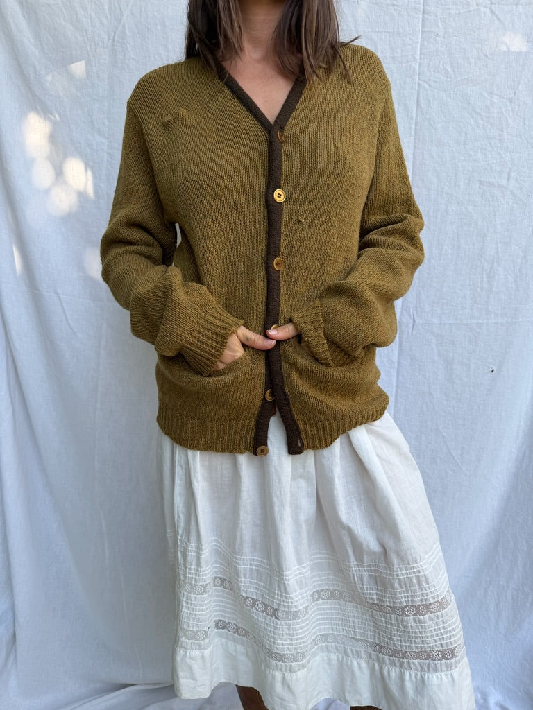Ochre Wool Cardigan