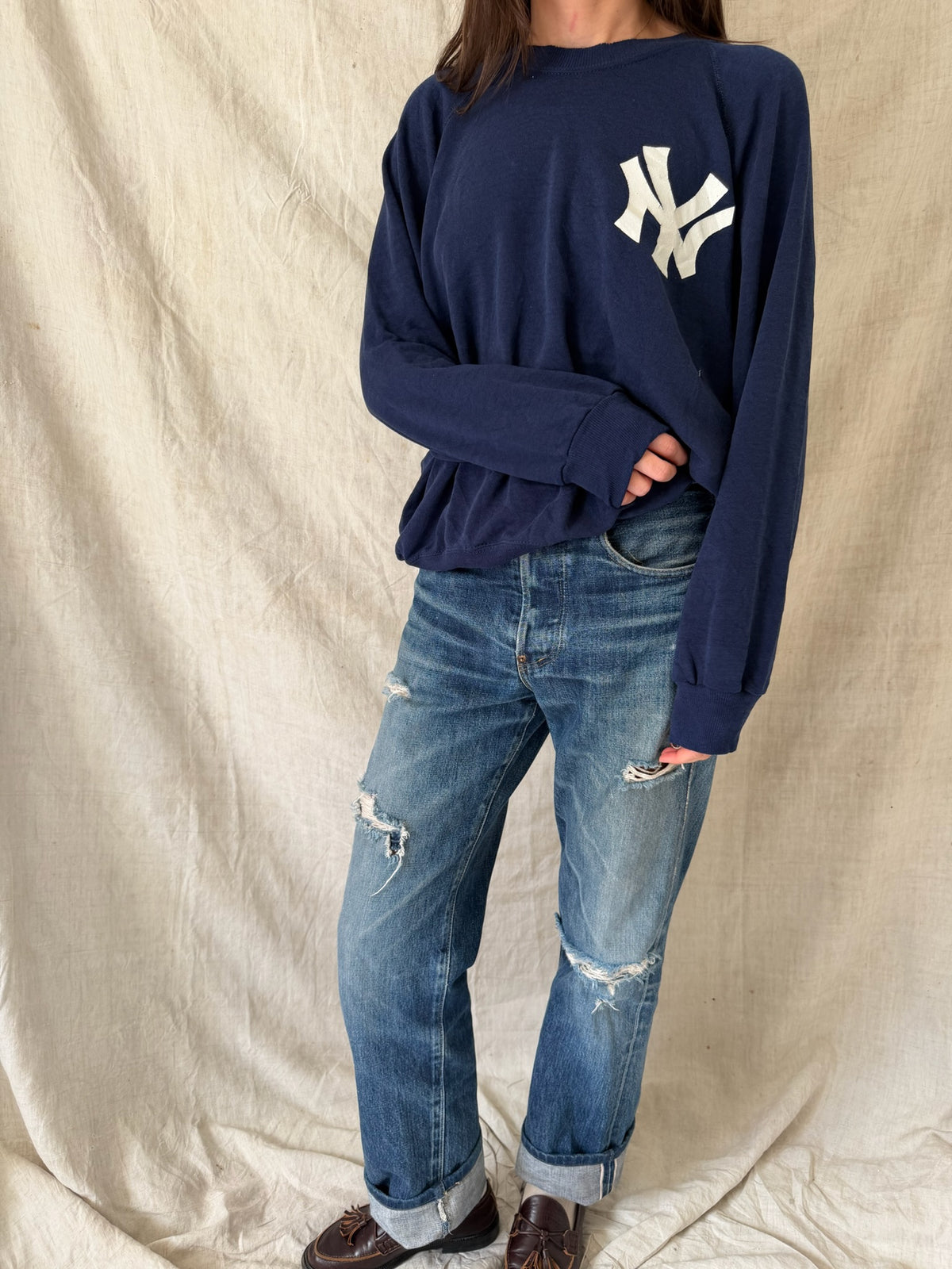 Super Thin Yankees Crewneck Sweater