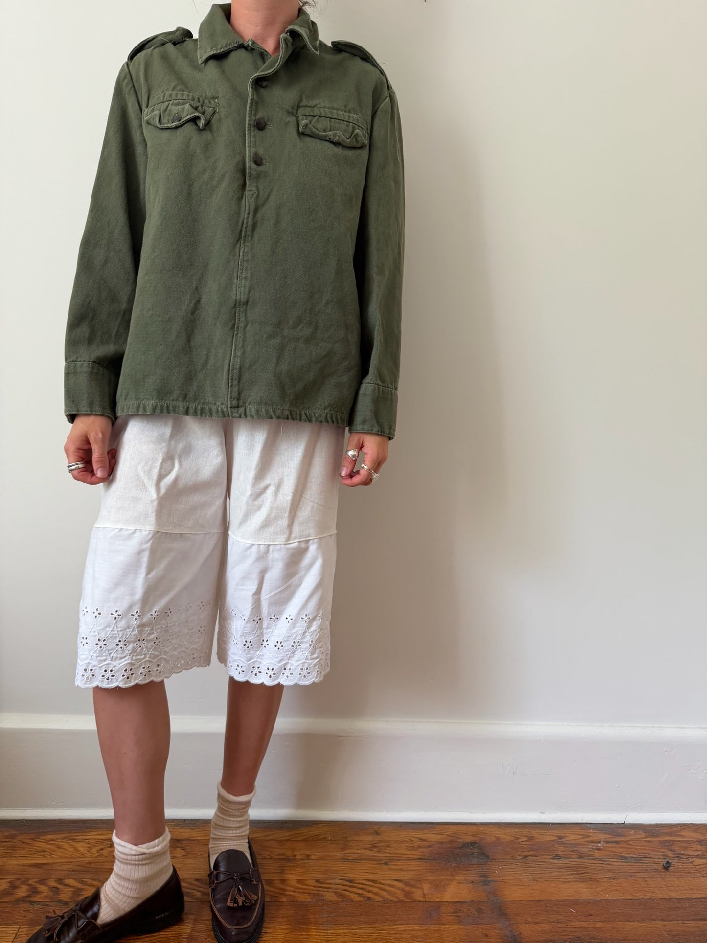 Pullover Green Military Shacket