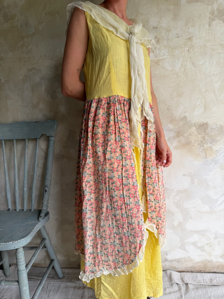Antique Yellow Floral Dress