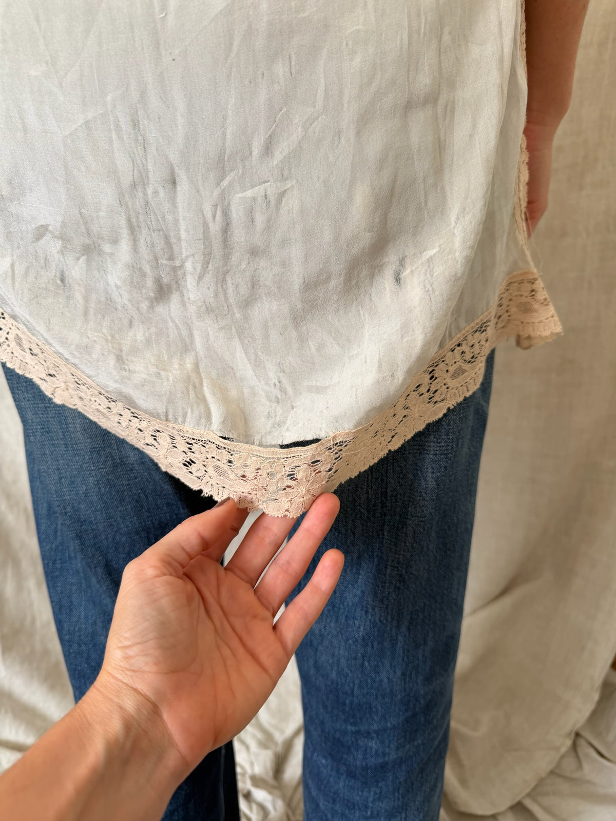 Antique Blush Silk Tank