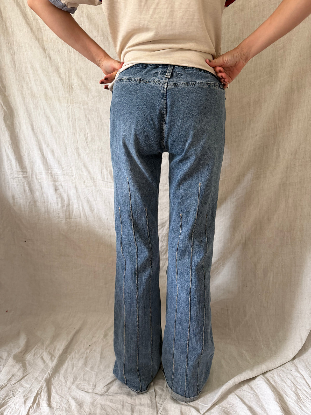 Low Rise Denim Flares