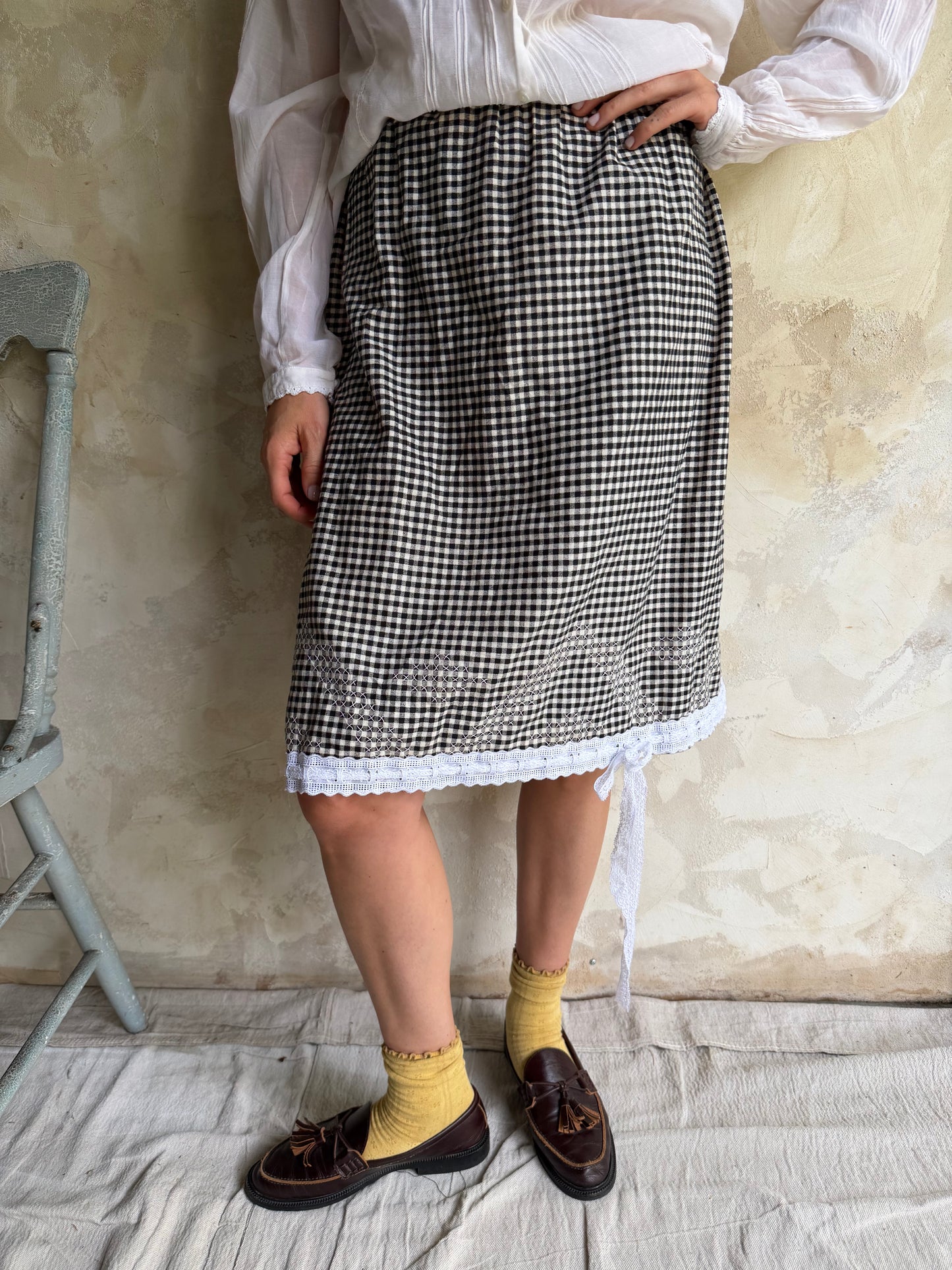 Gingham Reworked Skirt