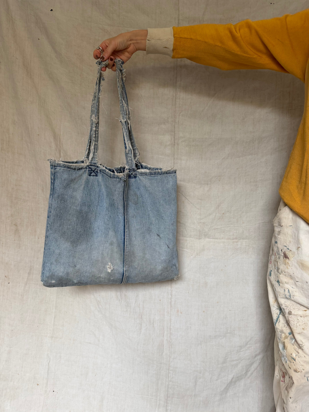 Thrashed Denim Tote