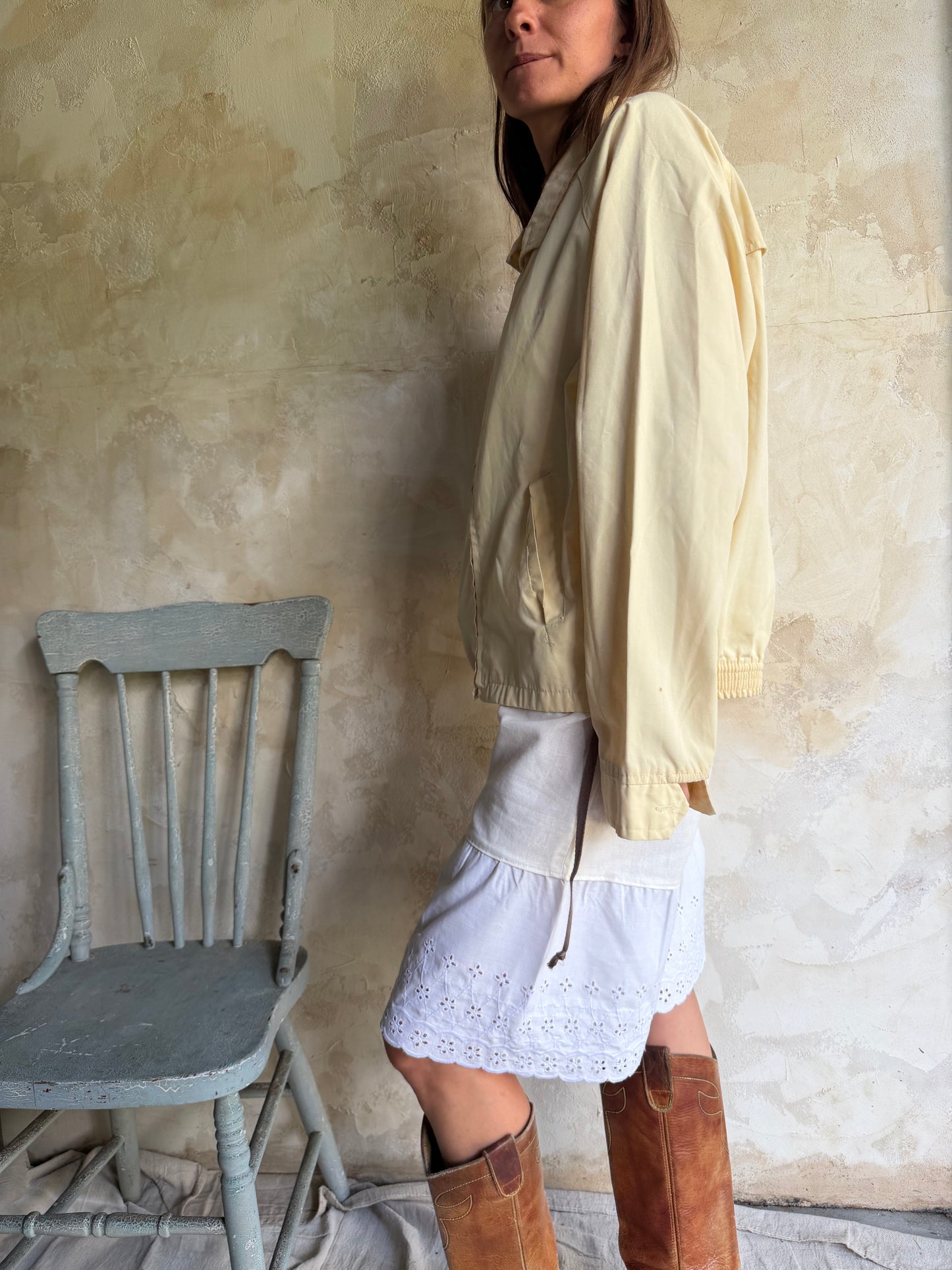 Butter Yellow Zip Up Light Jacket