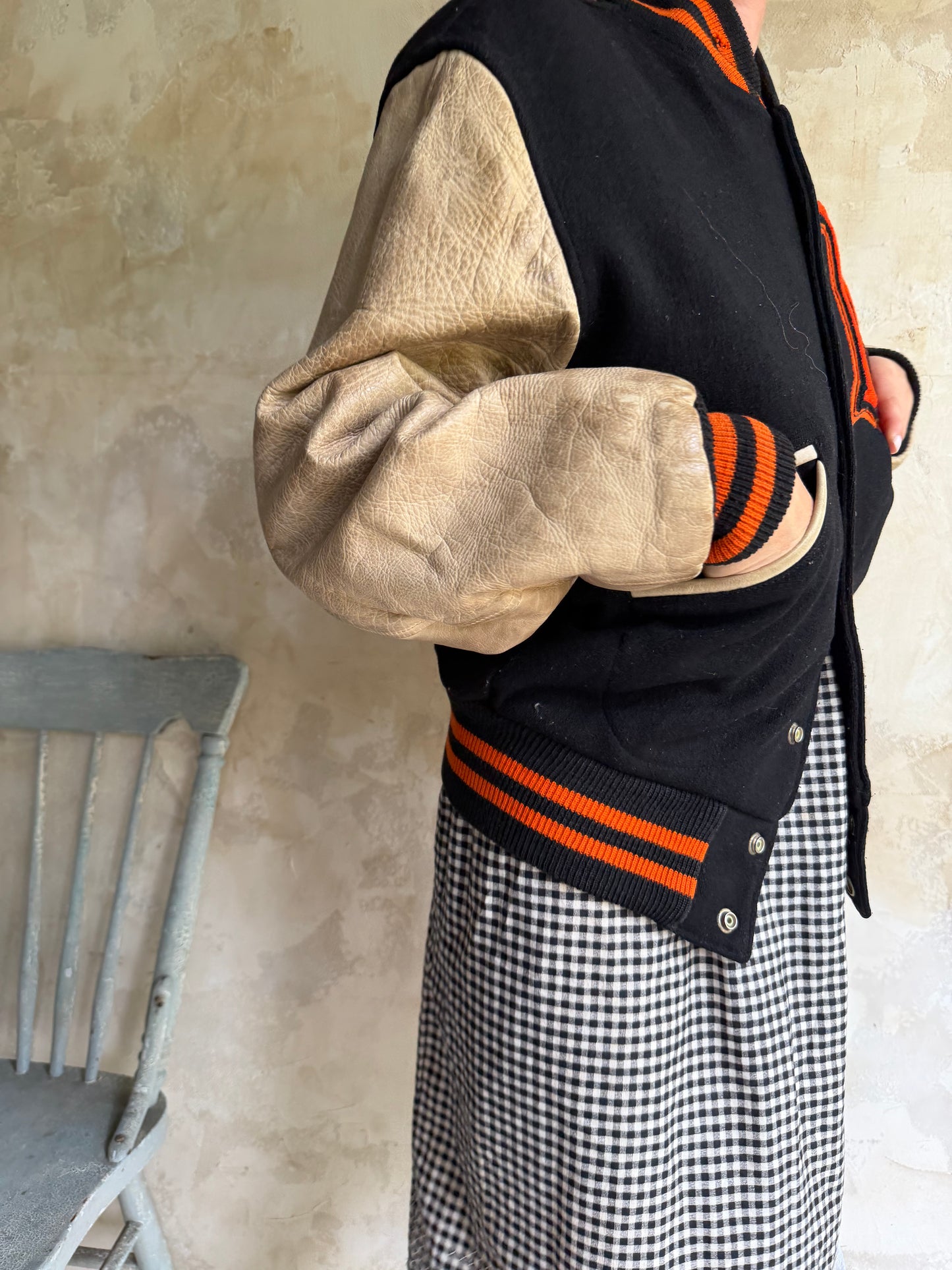 Varsity Orange and Black Jacket