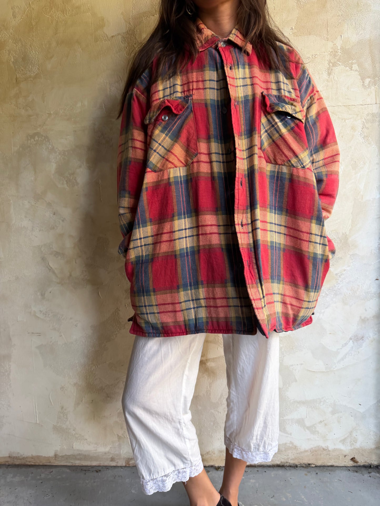 Quilted Lined Faded Red Flannel