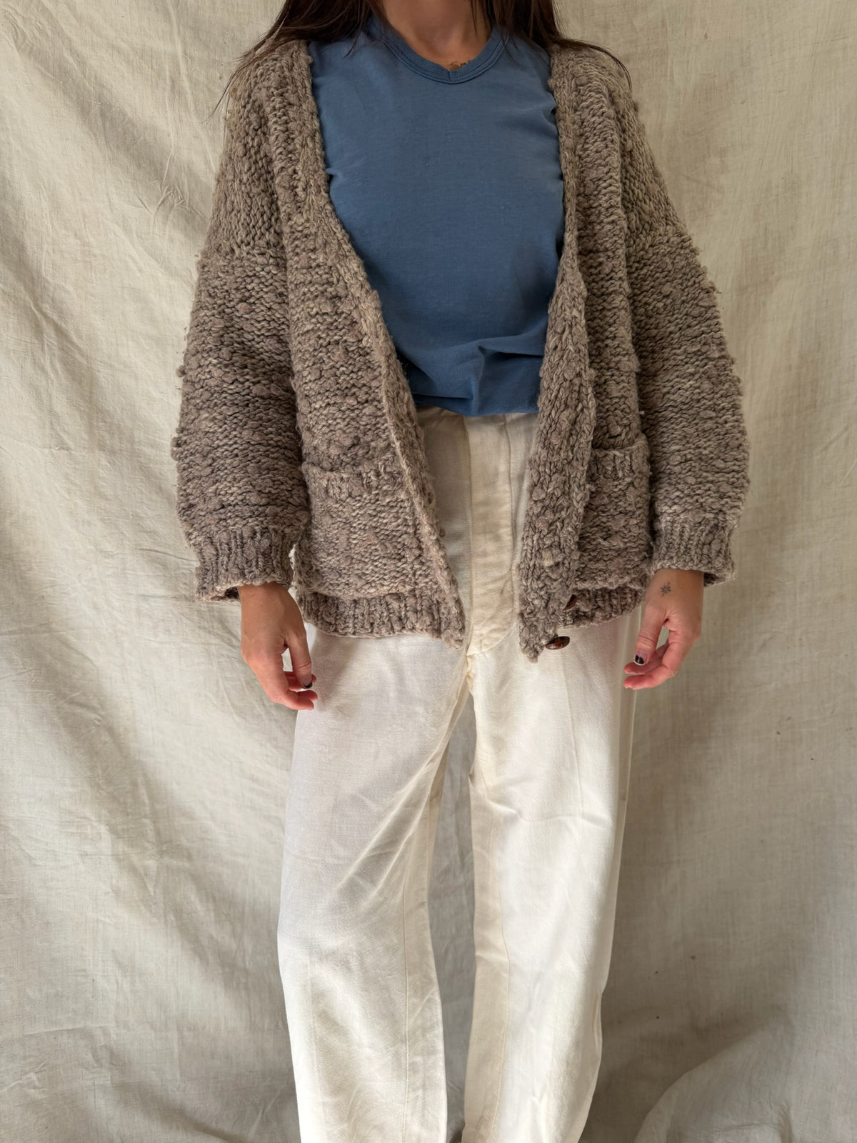 Chunky Fawn Knit Cardigan