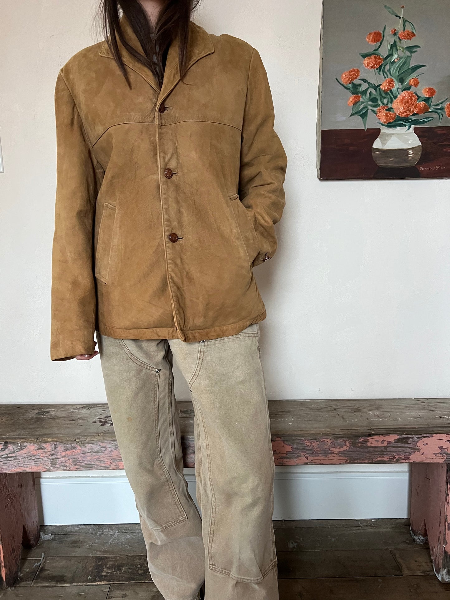 Tan Suede Blazer Jacket