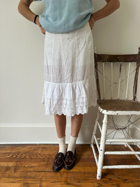 White Victorian Cotton Skirt
