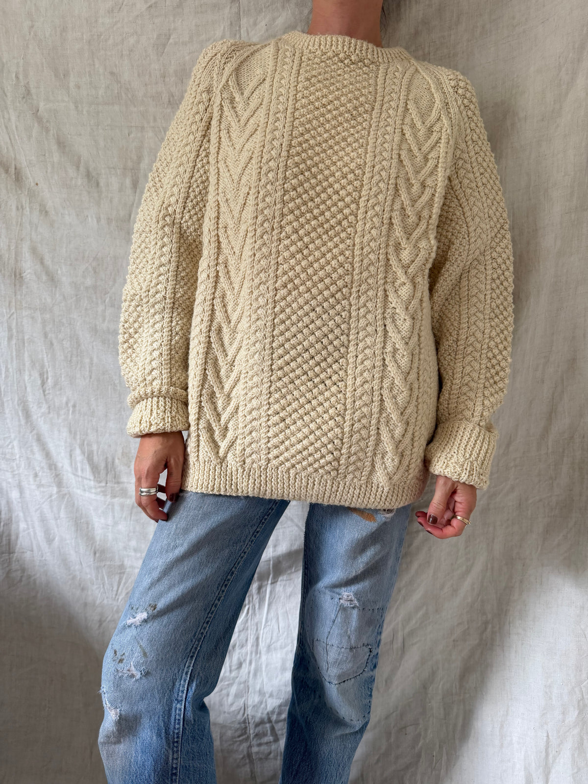 Irish Wool Fisherman Sweater 02