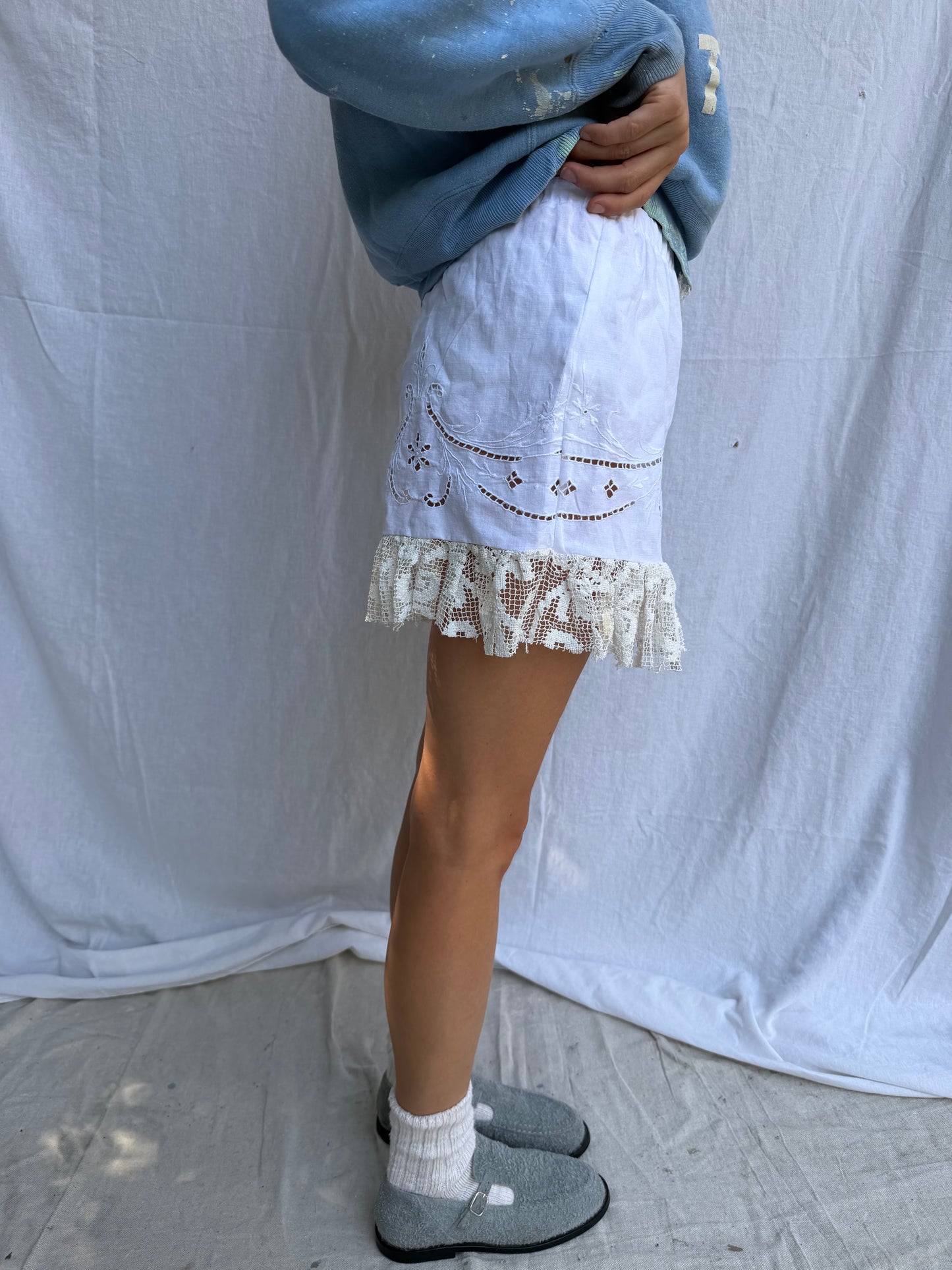 Wanderly Eyelet + Crochet Lace Ruffle Bloomer